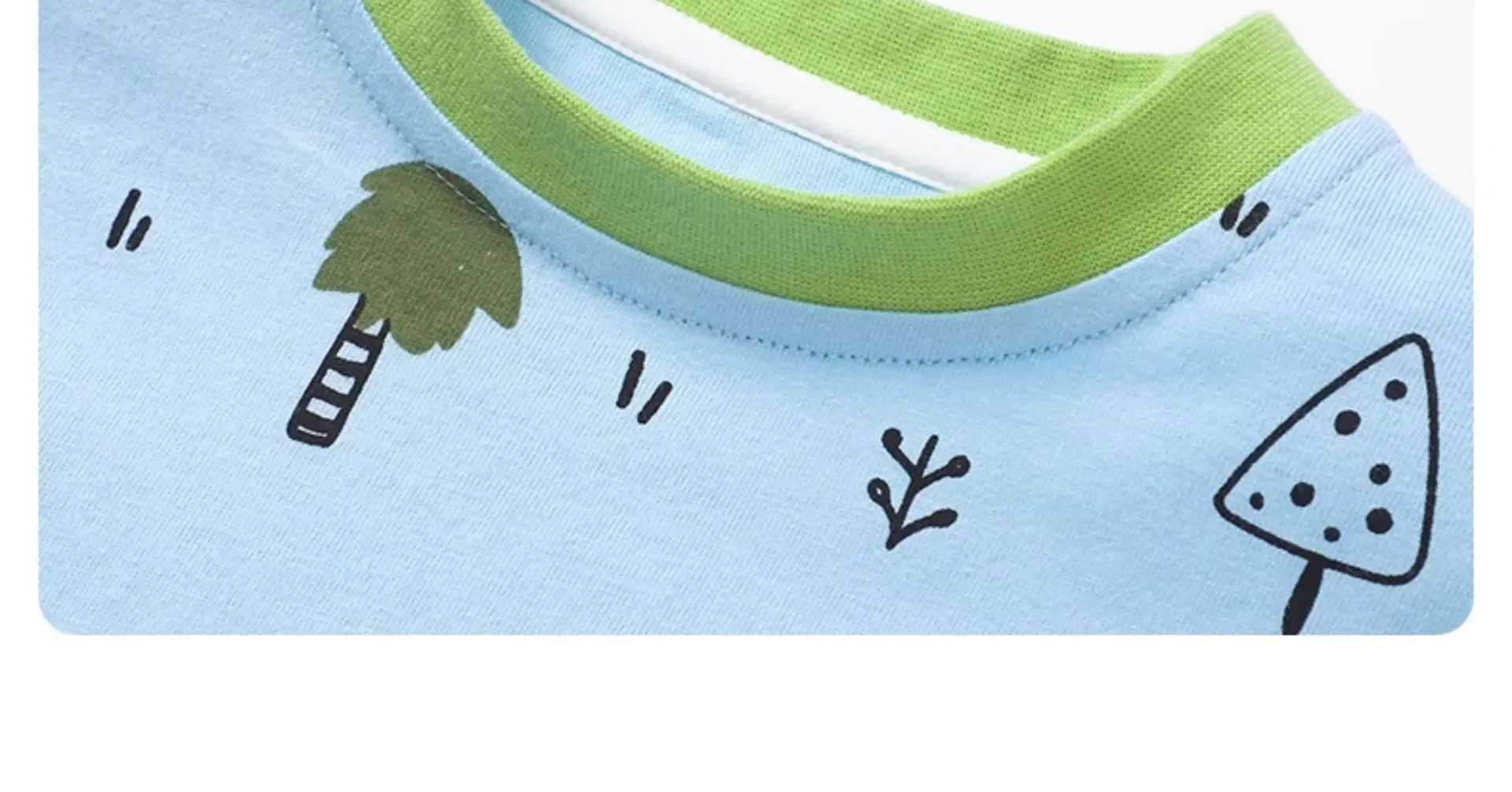 Boys Long Sleeve Cartoon Print Cotton T-Shirt Blue — feature 3
