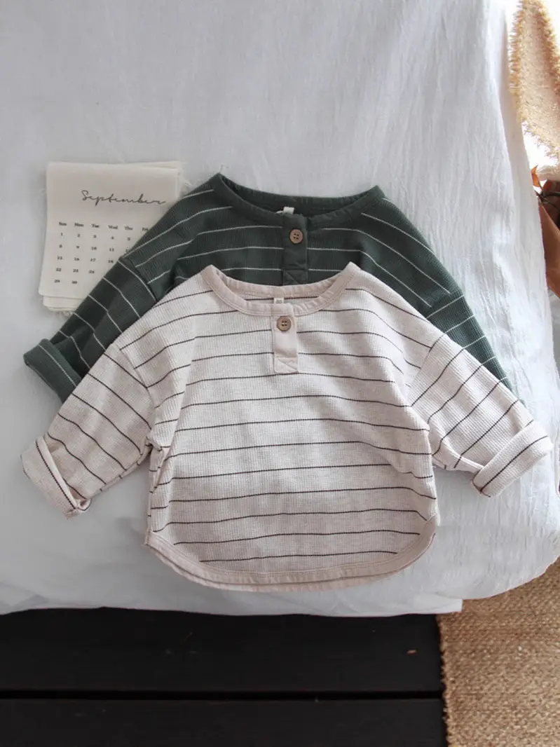Retro Striped Korean Baby T-Shirt for Boys - Image 5
