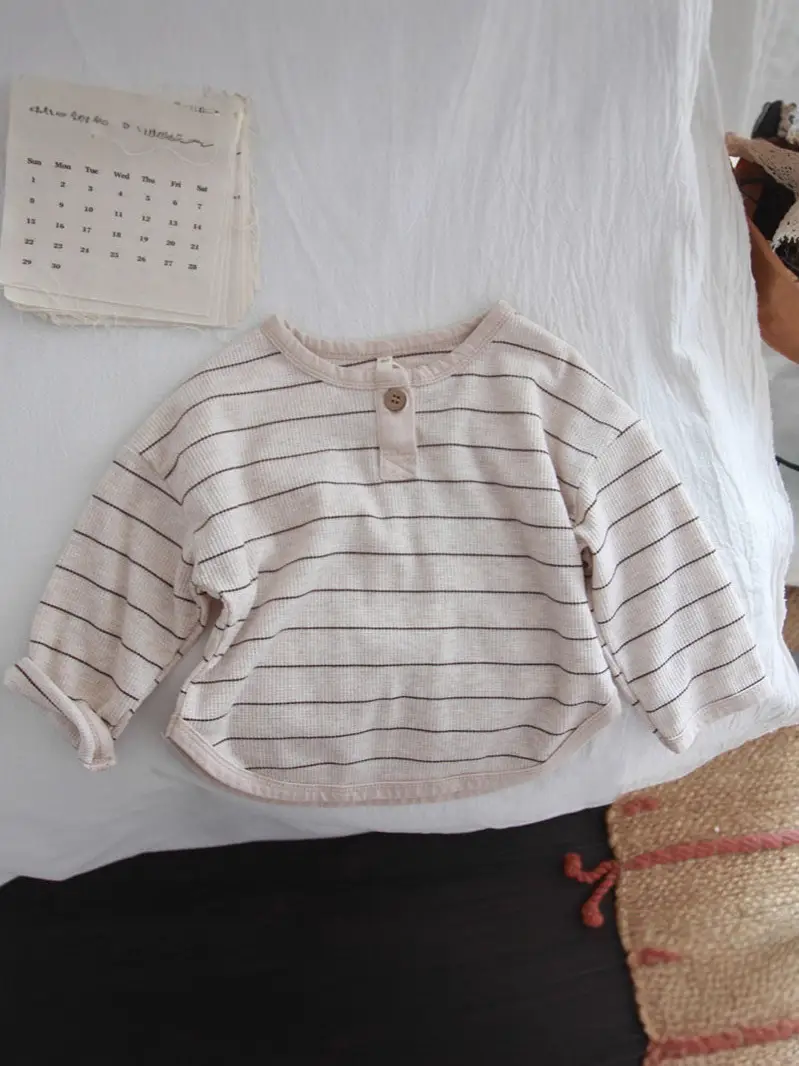 Retro Striped Korean Baby T-Shirt for Boys - Image 6