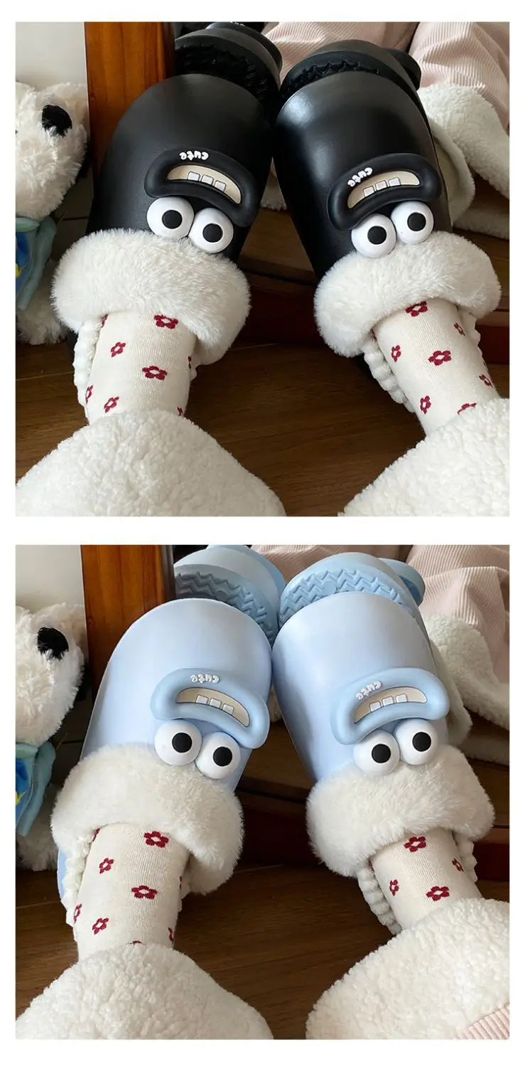 Cute Pink Furry Cotton Slippers for Women — feature 17