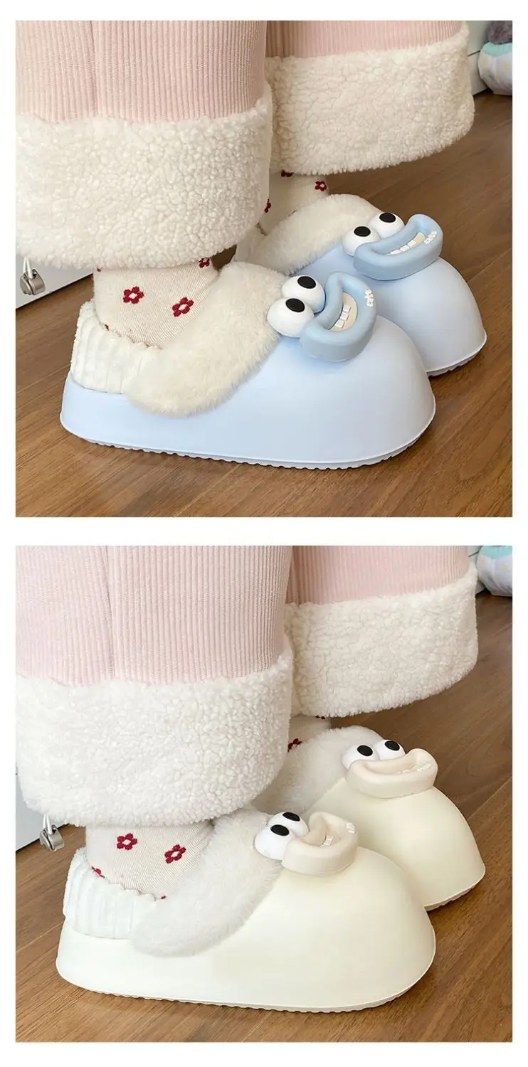 Cute Pink Furry Cotton Slippers for Women — feature 18