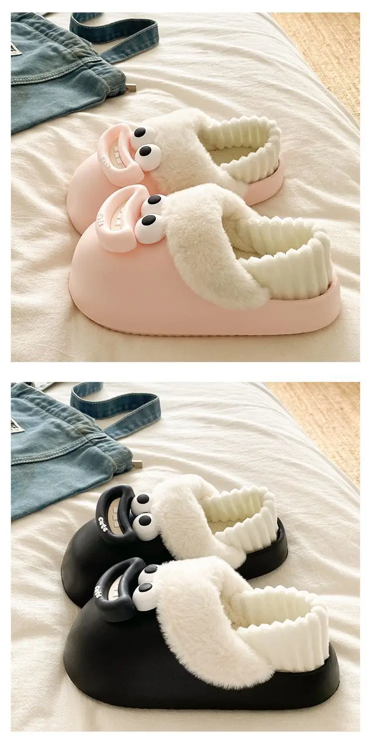 Cute Pink Furry Cotton Slippers for Women — feature 20