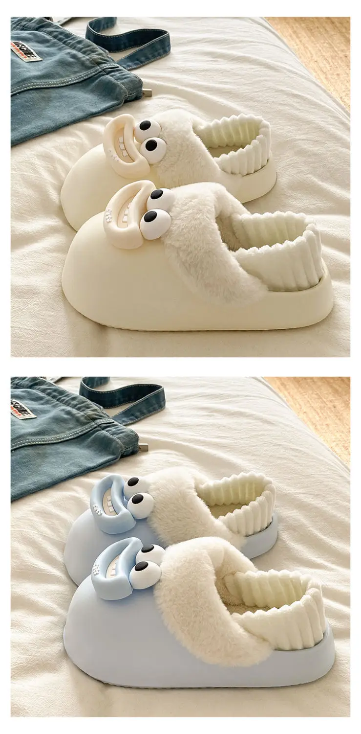 Cute Pink Furry Cotton Slippers for Women — feature 21