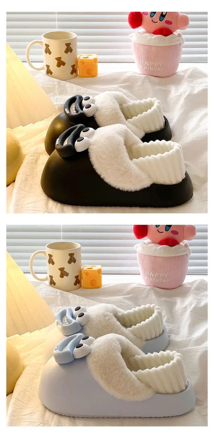 Cute Pink Furry Cotton Slippers for Women — feature 24