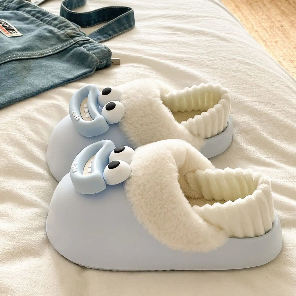 Cute Pink Furry Cotton Slippers for Women — feature 28