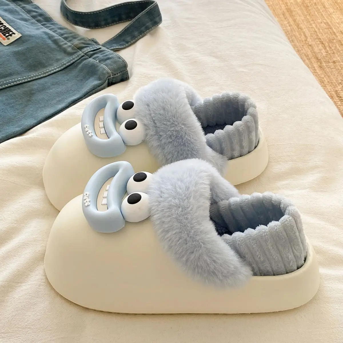 Cute Pink Furry Cotton Slippers for Women — feature 43