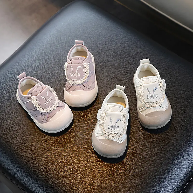 Children's Casual Sports Shoes 2025 New Breathable White Shoes Female Baby Toddler Shoes Versatile Soft Sole Baby Shoes - Image 3