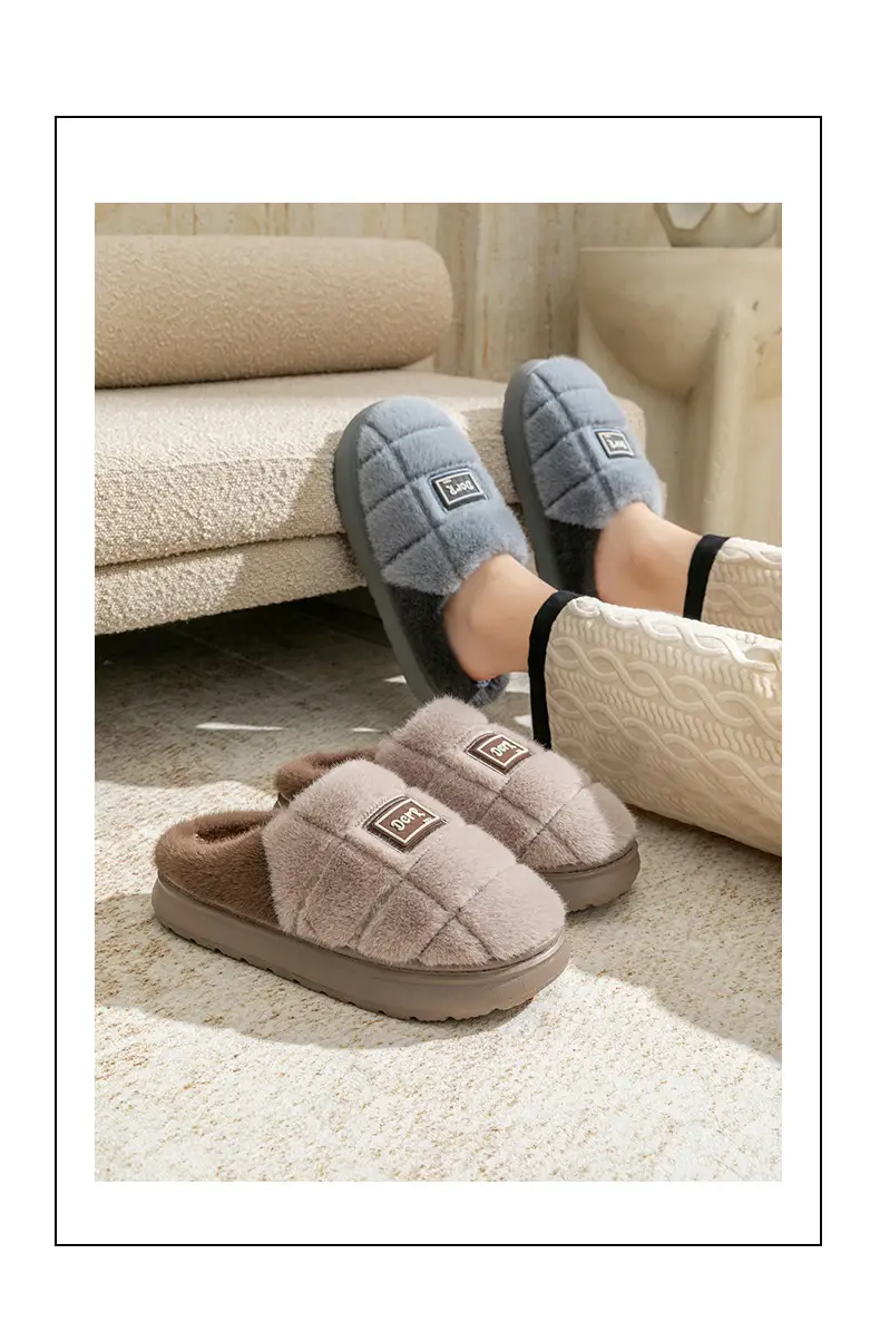 Plus Size Cotton Slippers for Men's Winter Home 2025 New Baotou Cotton Shoes Warm Slippers Autumn and Winter Men's Outer Wear — feature 13