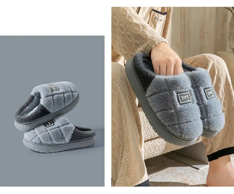 Plus Size Cotton Slippers for Men's Winter Home 2025 New Baotou Cotton Shoes Warm Slippers Autumn and Winter Men's Outer Wear — feature 17