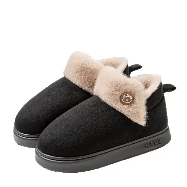 Winter Cotton Slippers for Women, Fashionable and Versatile, Non-Slip Thick Soles, Fleece-Lined, Warm Snow Boots, Couple Cotton Shoes for Men - Image 10