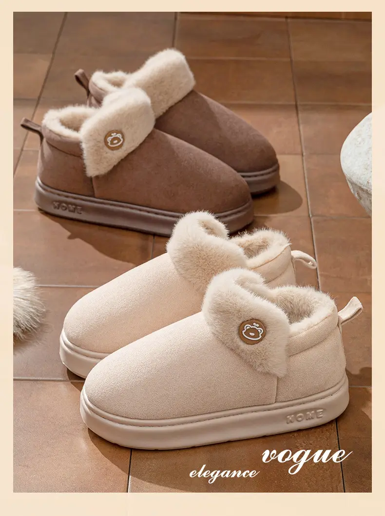 Winter Cotton Slippers for Women, Fashionable and Versatile, Non-Slip Thick Soles, Fleece-Lined, Warm Snow Boots, Couple Cotton Shoes for Men — feature 13