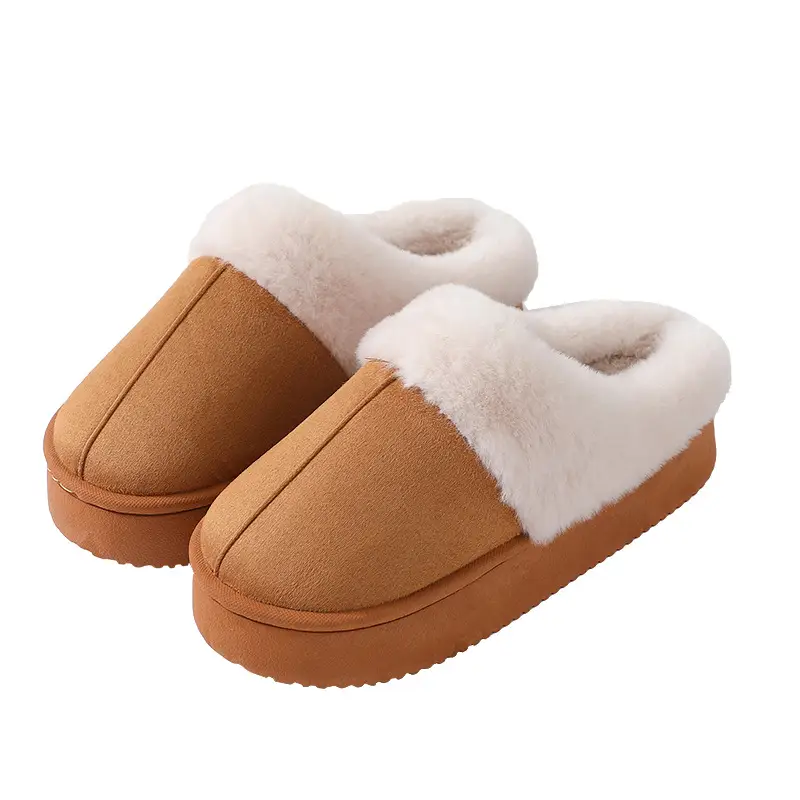 Women Winter Cotton Slippers Brown New Pair - Image 10