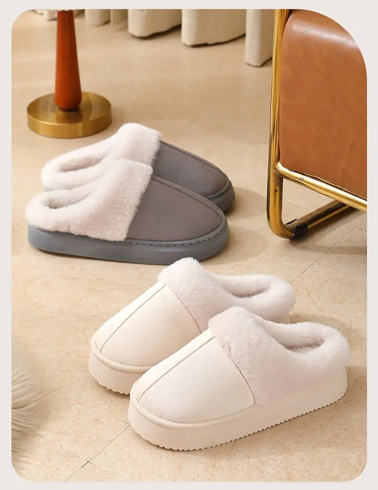 Women Winter Cotton Slippers Brown New Pair — feature 14