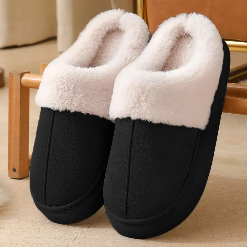 Women Winter Cotton Slippers Brown New Pair - Image 2