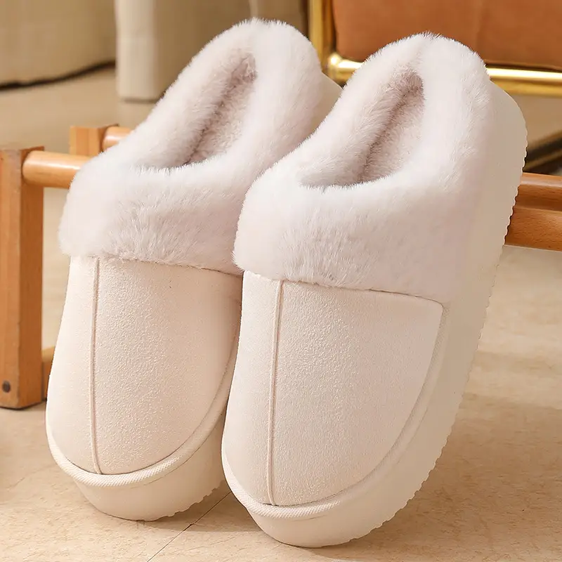 Women Winter Cotton Slippers Brown New Pair - Image 3