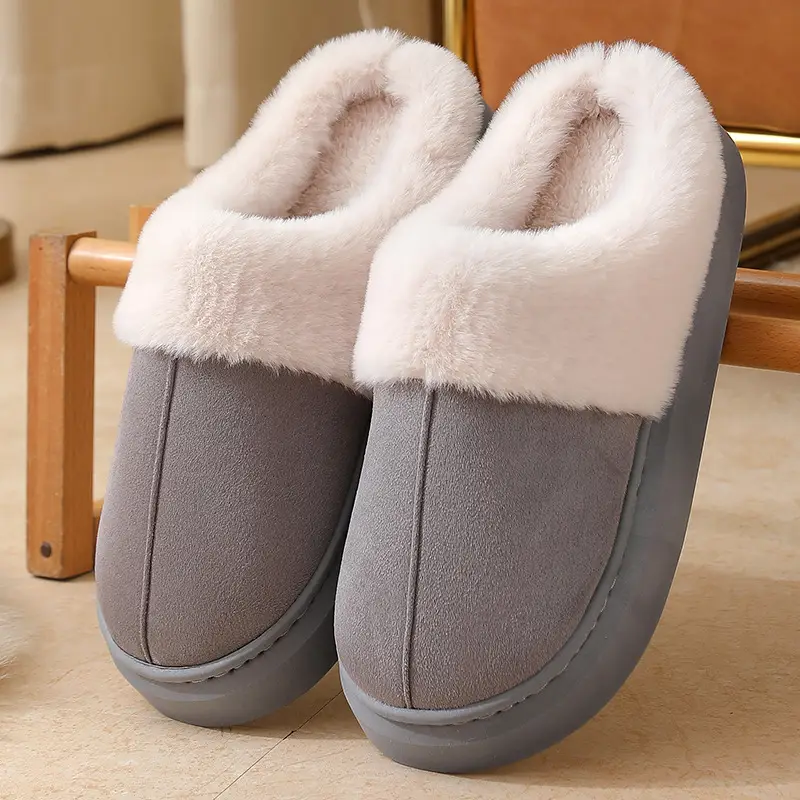 Women Winter Cotton Slippers Brown New Pair - Image 5