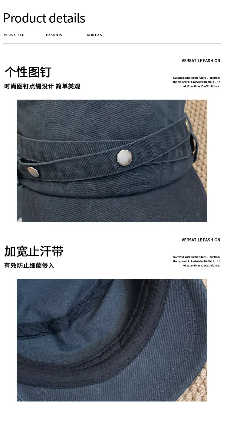 Women Distressed Rivet Cap Face Slimming Casual Hat — feature 11