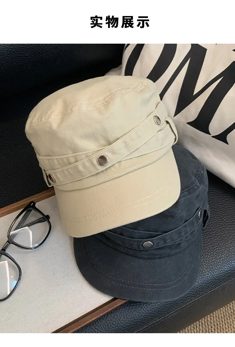 Women Distressed Rivet Cap Face Slimming Casual Hat — feature 6