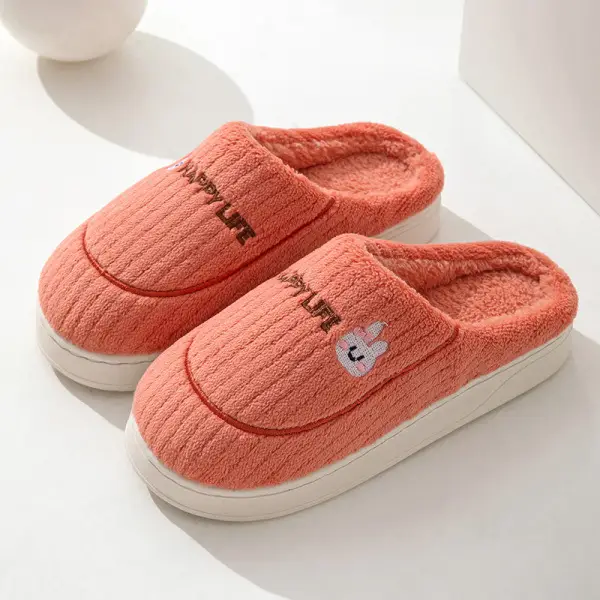Women's Warm Plush Wool Slippers Purple Bow Decor - Image 10