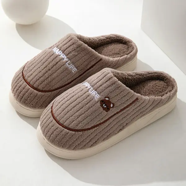 Women's Warm Plush Wool Slippers Purple Bow Decor - Image 14