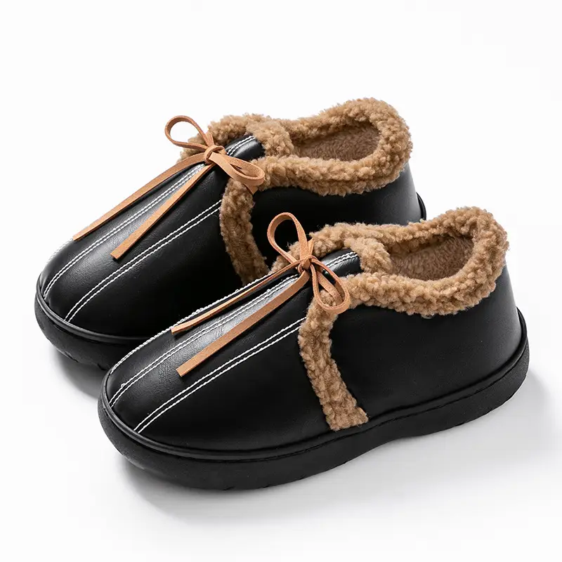 New Pu Leather Cotton Shoes for Women in Winter Thick-Soled Fleece-Lined Warm Outer Wear Non-Slip Waterproof Fashionable Plush Snow Boots - Image 15