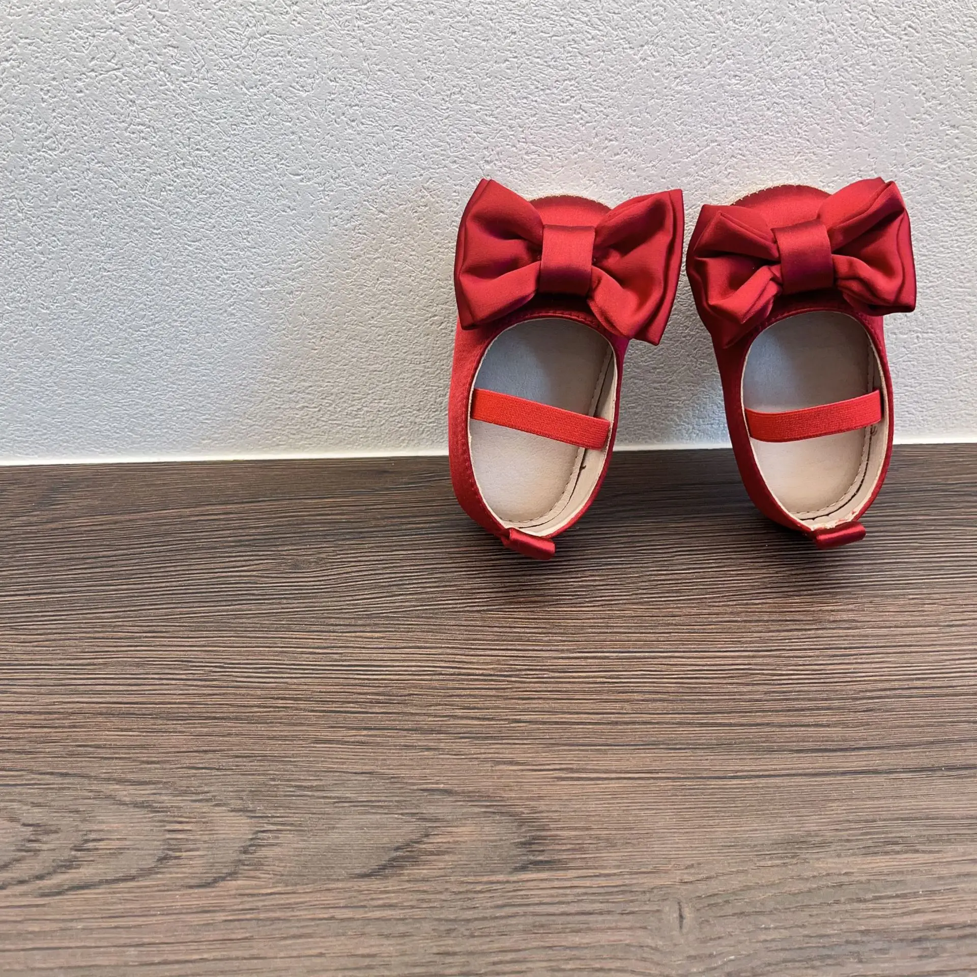 Red Bow Toddler Shoes 6-18M Soft Sole Non-Slip