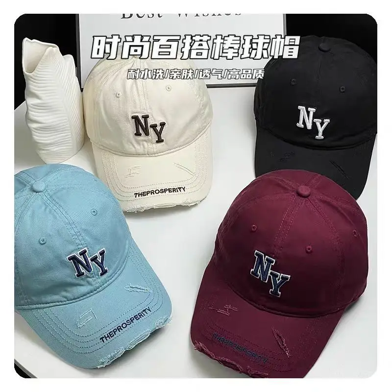 Women Navy Blue Embroidered Peaked Cap with Metal Buckle — feature 2