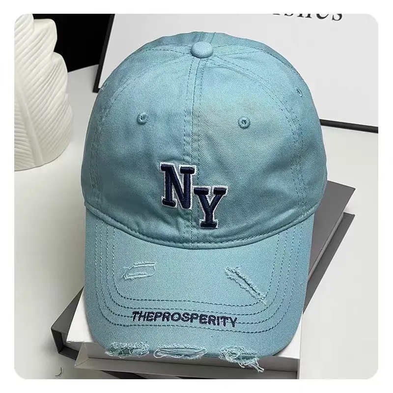 Women Navy Blue Embroidered Peaked Cap with Metal Buckle — feature 9