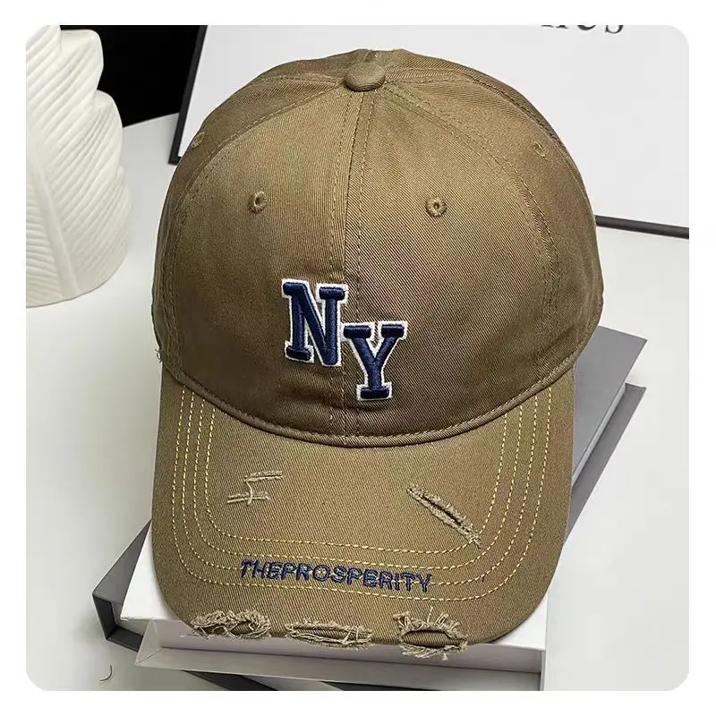 Women Navy Blue Embroidered Peaked Cap with Metal Buckle - Image 4