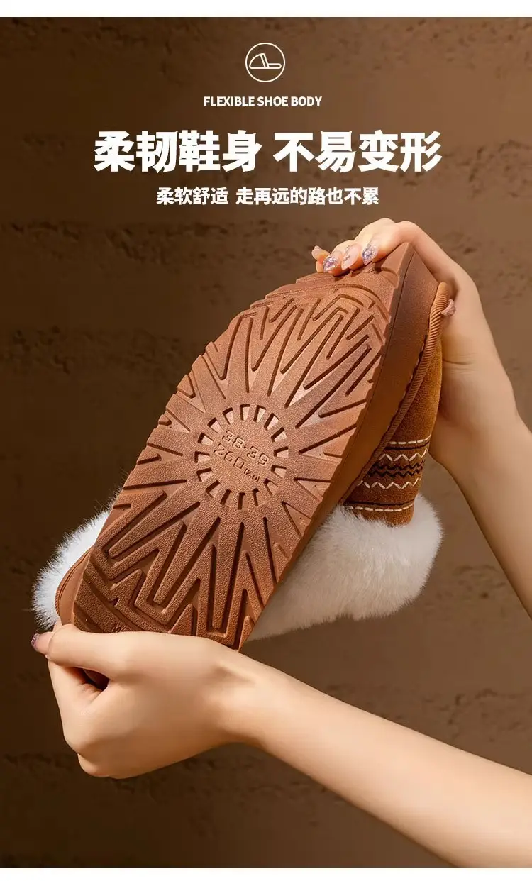 Thickened Cotton Slippers for Women in Autumn and Winter, Indoor and Home Use, Warm and Velvet Bedroom Wedding Confinement Slippers — feature 5