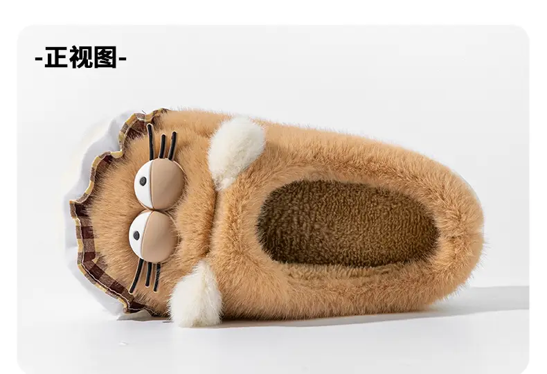 Cute Cartoon Cat Cotton Slippers for Women Autumn and Winter Indoor Home Thick-Soled Non-Slip Fleece-Lined Warm Plush Cotton Slippers — feature 15