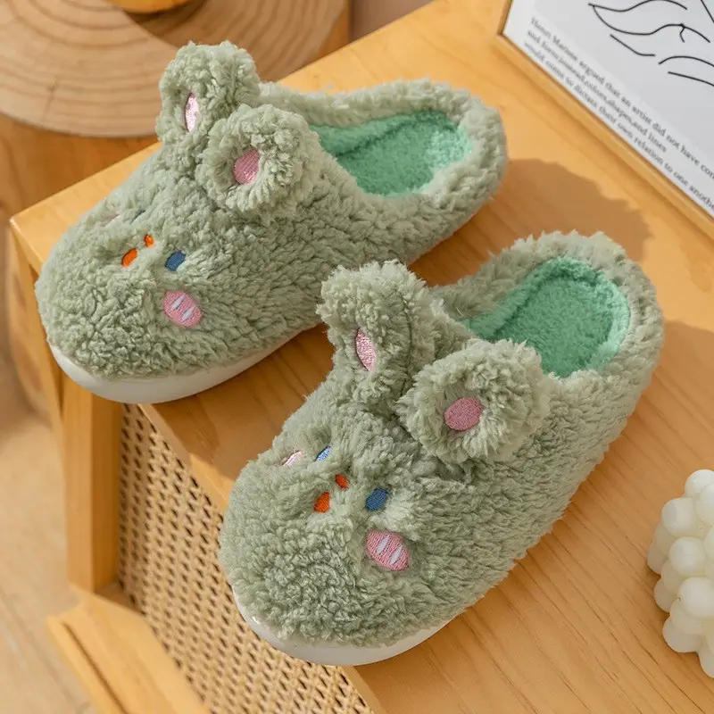 Cute Cartoon Cat Cotton Slippers for Women Autumn and Winter Indoor Home Thick-Soled Non-Slip Fleece-Lined Warm Plush Cotton Slippers - Image 13
