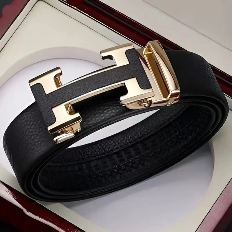 Men's Black Figure-Eight Buckle Belt with First-Layer Cowhide Leather — feature 8