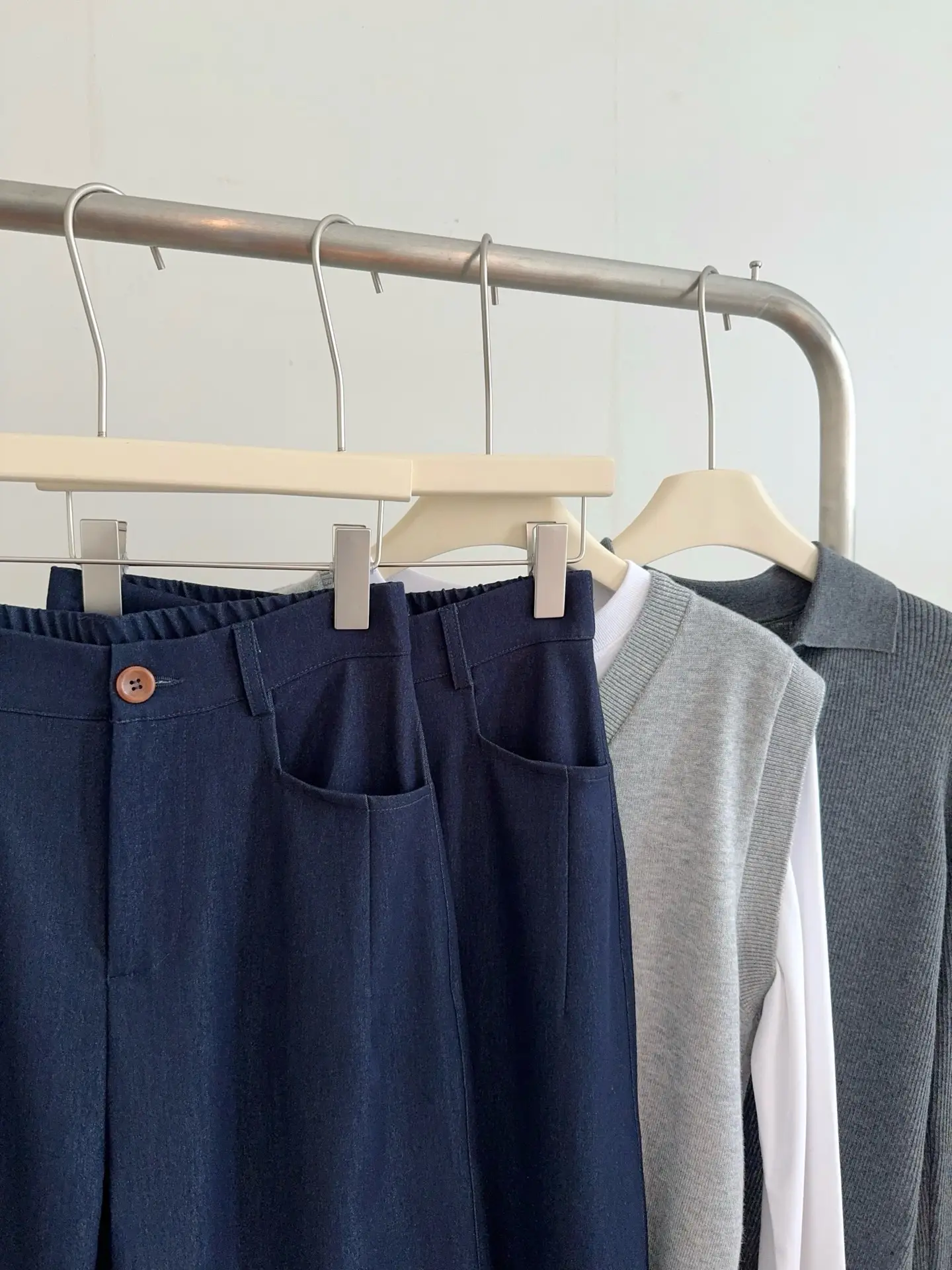 Dark Blue Wide Leg Pants for Women Casual Commute — feature 22