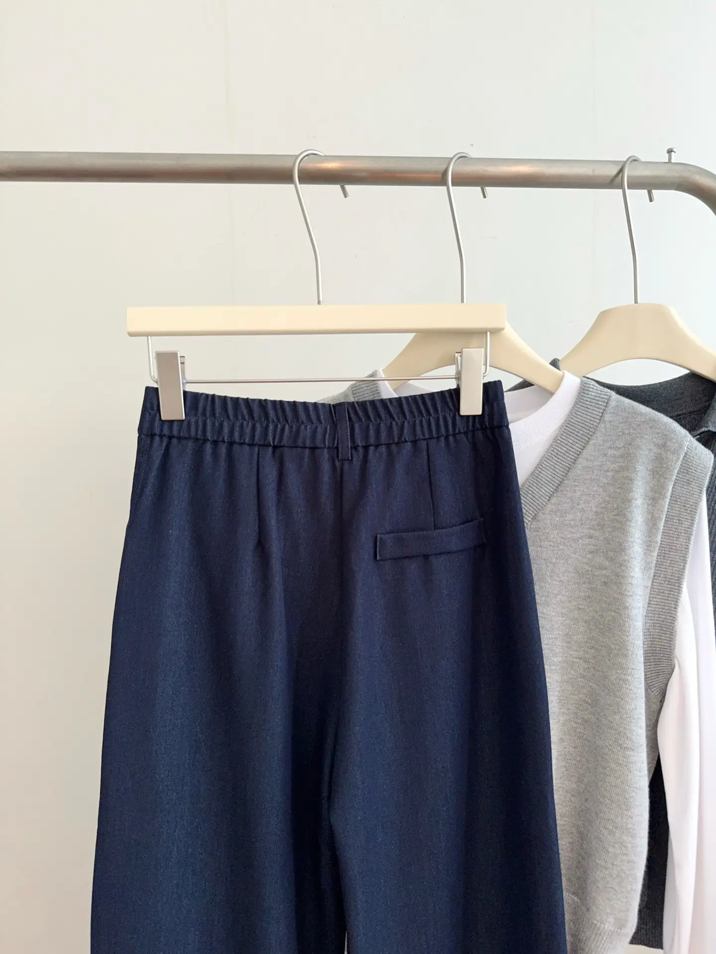 Dark Blue Wide Leg Pants for Women Casual Commute — feature 23