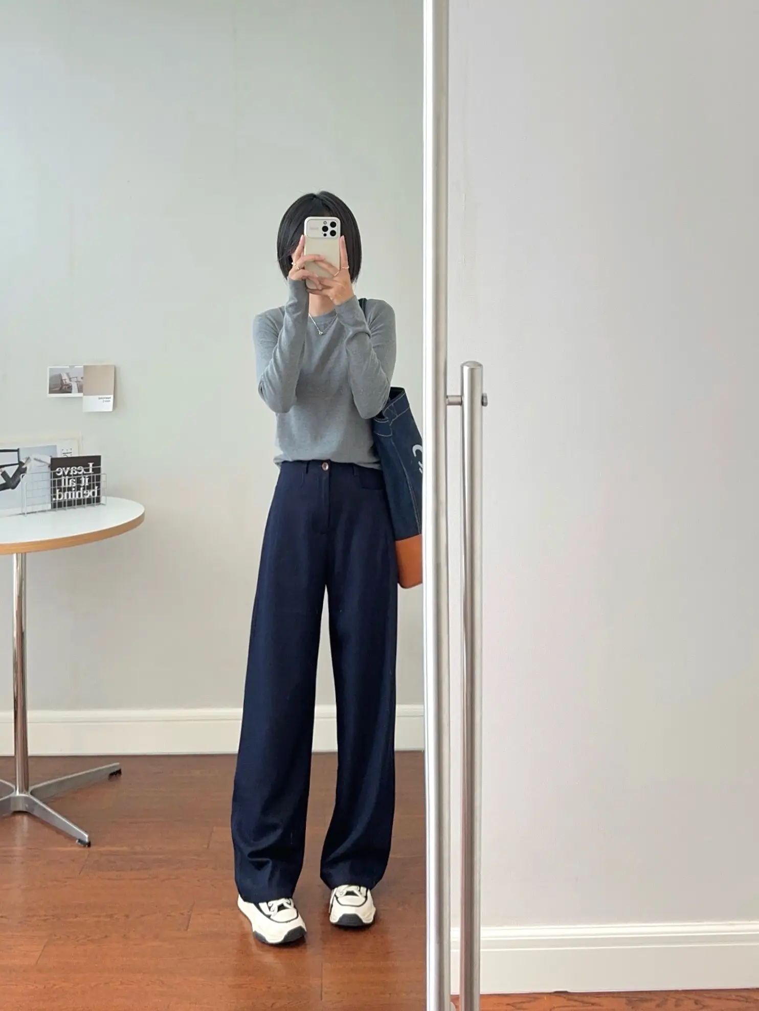 Dark Blue Wide Leg Pants for Women Casual Commute — feature 4