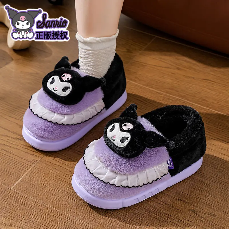 2025 Sanrio Kuromi Winter Cotton Slippers Women Blue White - Image 10