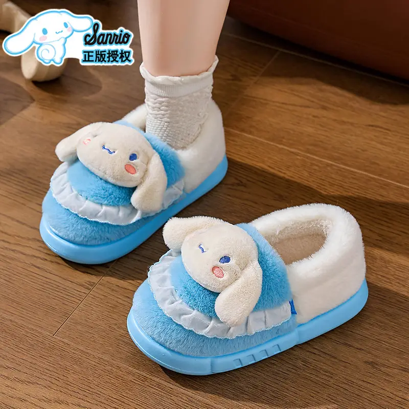 2025 Sanrio Kuromi Winter Cotton Slippers Women Blue White - Image 12