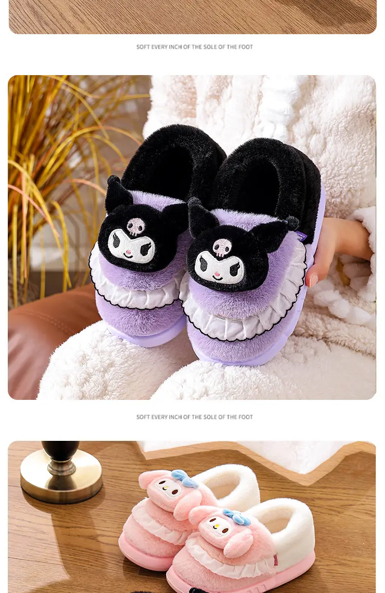 2025 Sanrio Kuromi Winter Cotton Slippers Women Blue White — feature 16