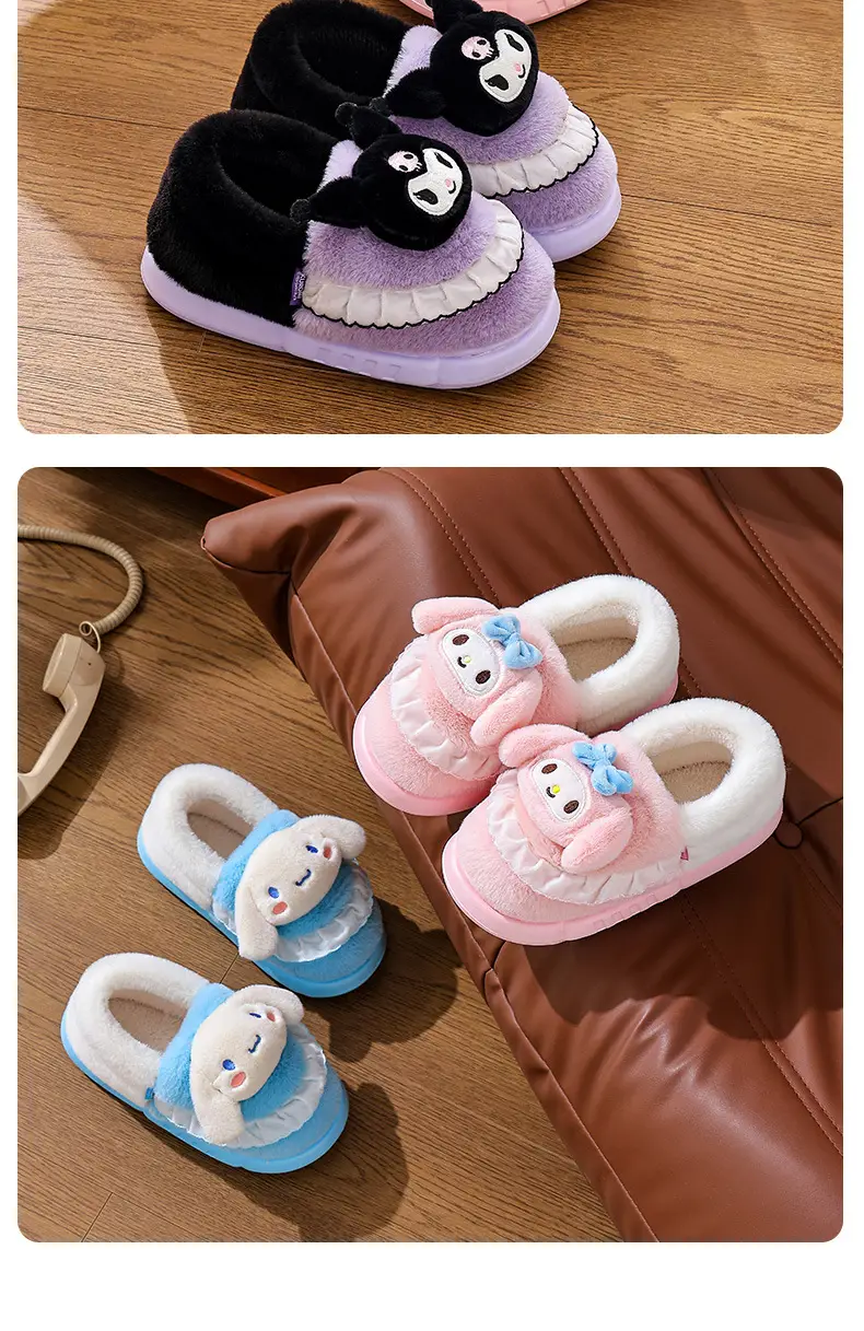 2025 Sanrio Kuromi Winter Cotton Slippers Women Blue White — feature 17
