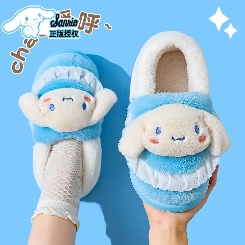 2025 Sanrio Kuromi Winter Cotton Slippers Women Blue White - Image 3