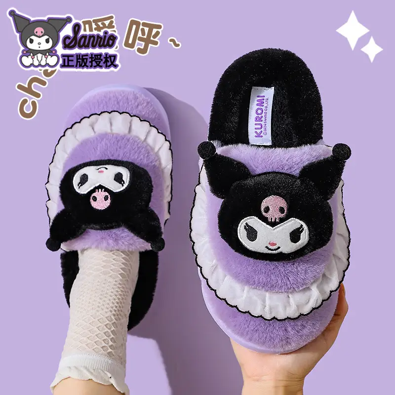 2025 Sanrio Kuromi Winter Cotton Slippers Women Blue White - Image 5
