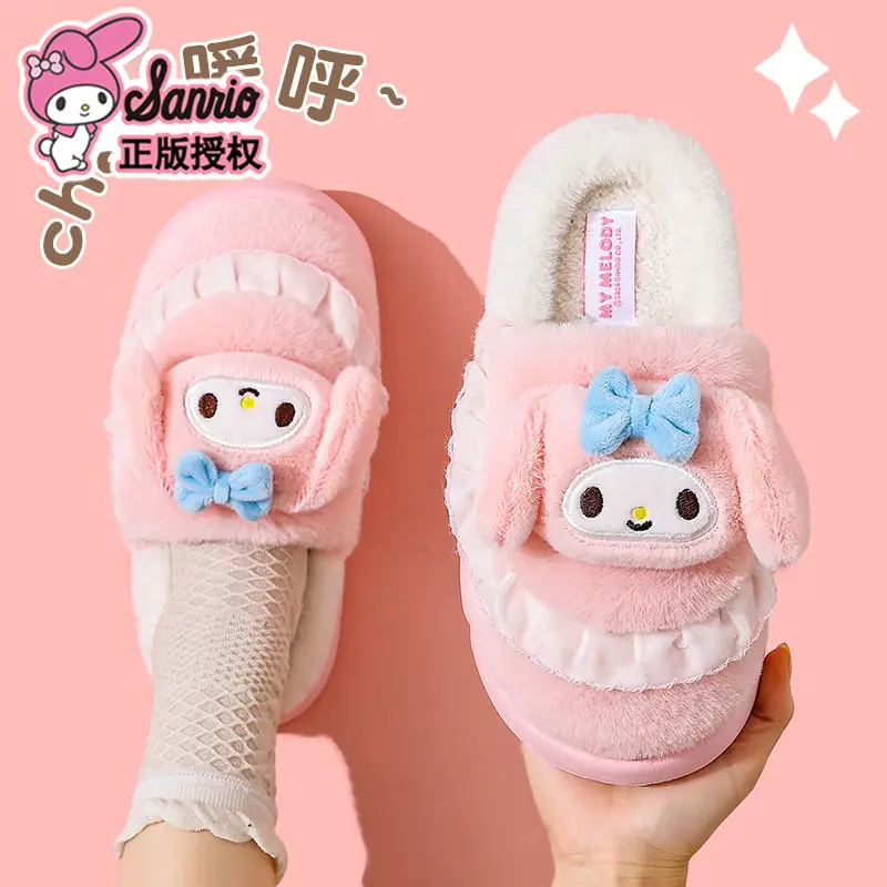 2025 Sanrio Kuromi Winter Cotton Slippers Women Blue White - Image 6
