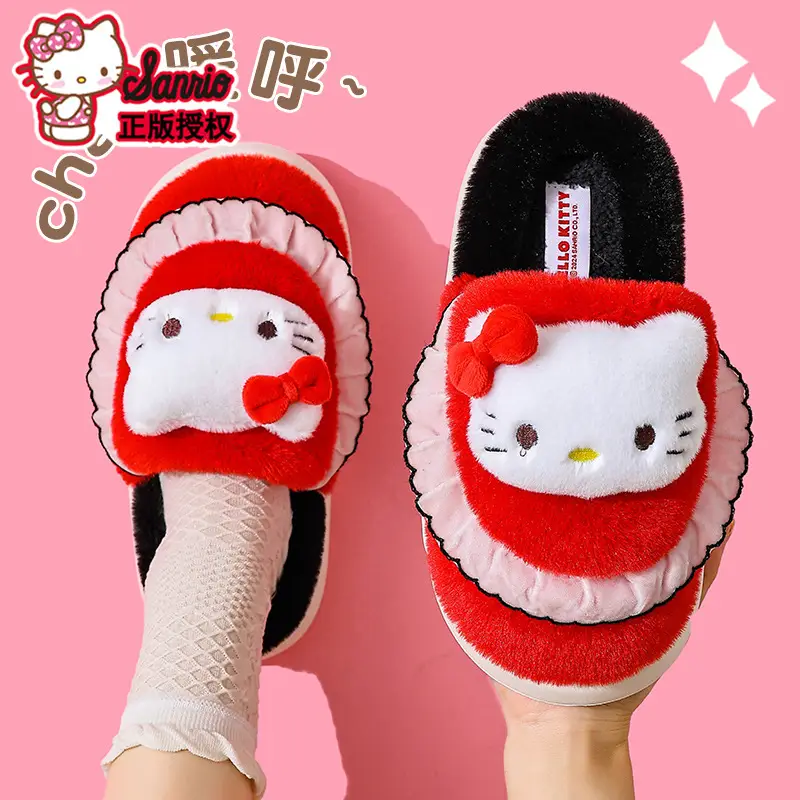 2025 Sanrio Kuromi Winter Cotton Slippers Women Blue White - Image 8