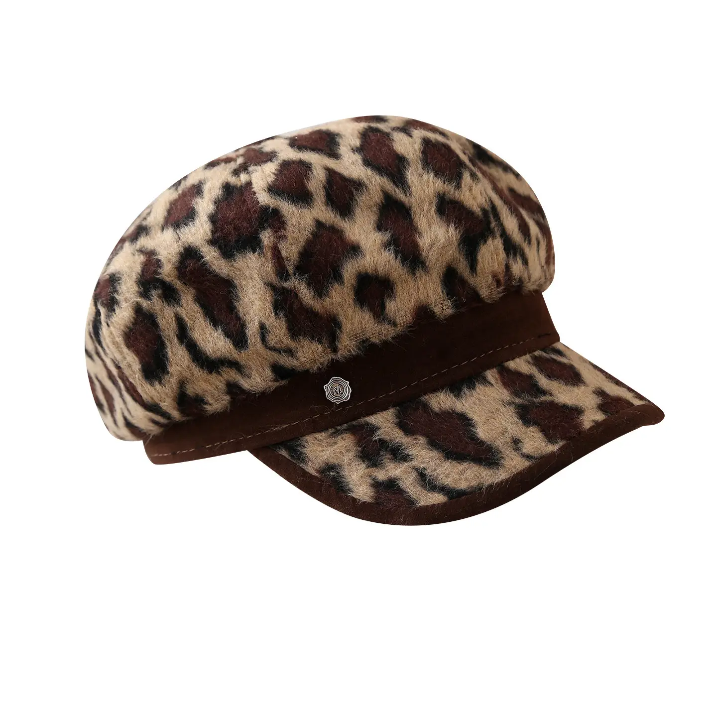 Leopard Print Plush Duckbill Cap for Women - Image 6