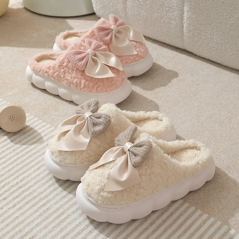 Thick-Soled Cotton Slippers for Women 2025 New Autumn and Winter Home Indoor Non-Slip Anti-Odor Warm Confinement Furry Slippers