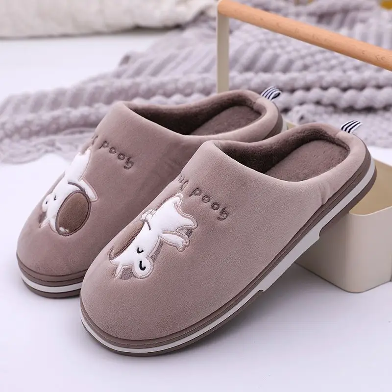 Thick-Soled Cotton Slippers for Women 2025 New Autumn and Winter Home Indoor Non-Slip Anti-Odor Warm Confinement Furry Slippers