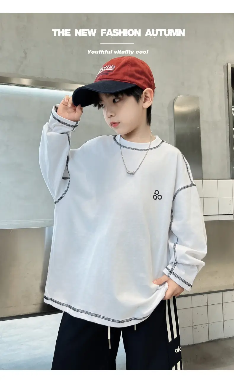 Boys Long Sleeve Sweatshirt Navy Red Floral Print — feature 21