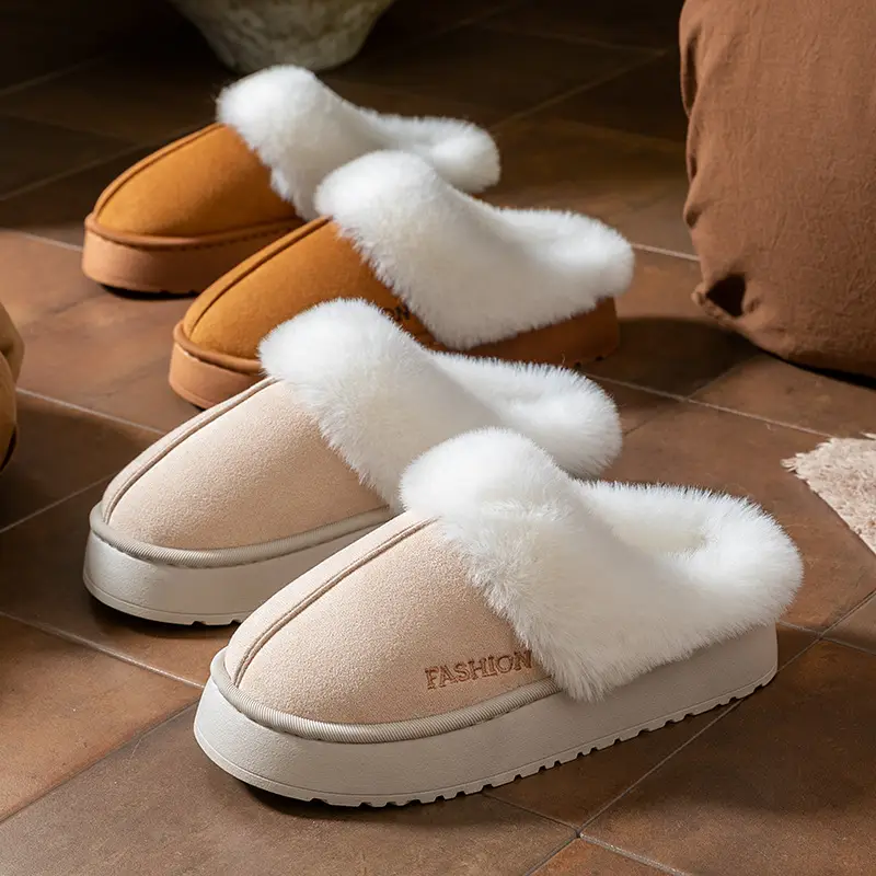 Women Cotton Fleece Slippers Winter Warm Indoor - Image 7