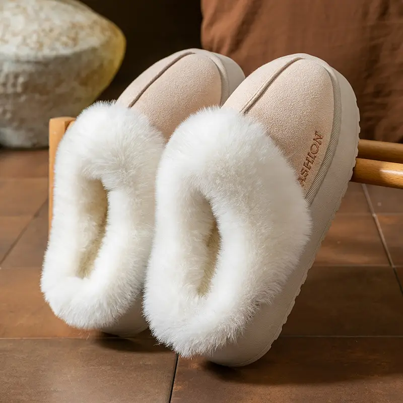 Women Cotton Fleece Slippers Winter Warm Indoor - Image 2